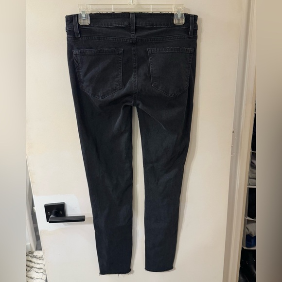 Paige Verdugo Ankle Skinny Jean in Pure Noir Destroy (27) - Picture 3 of 6